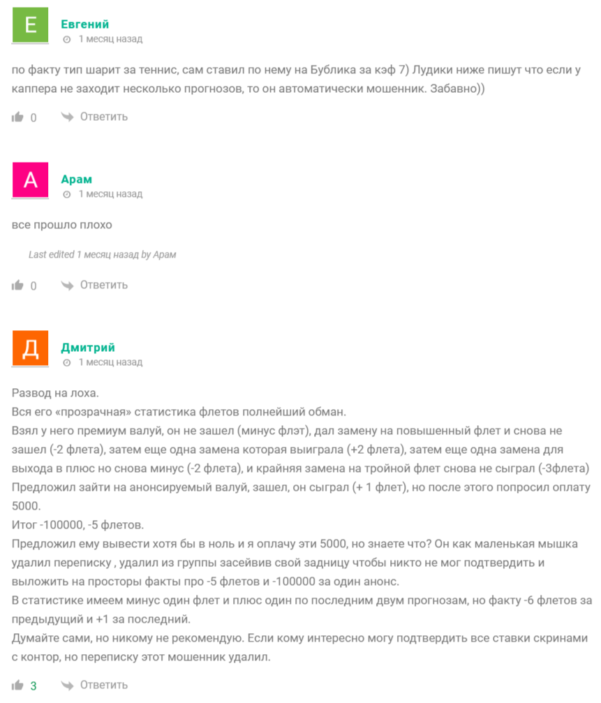 Игорь Цветков каппер