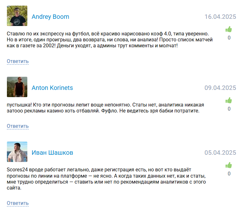 отзывы Scores 24