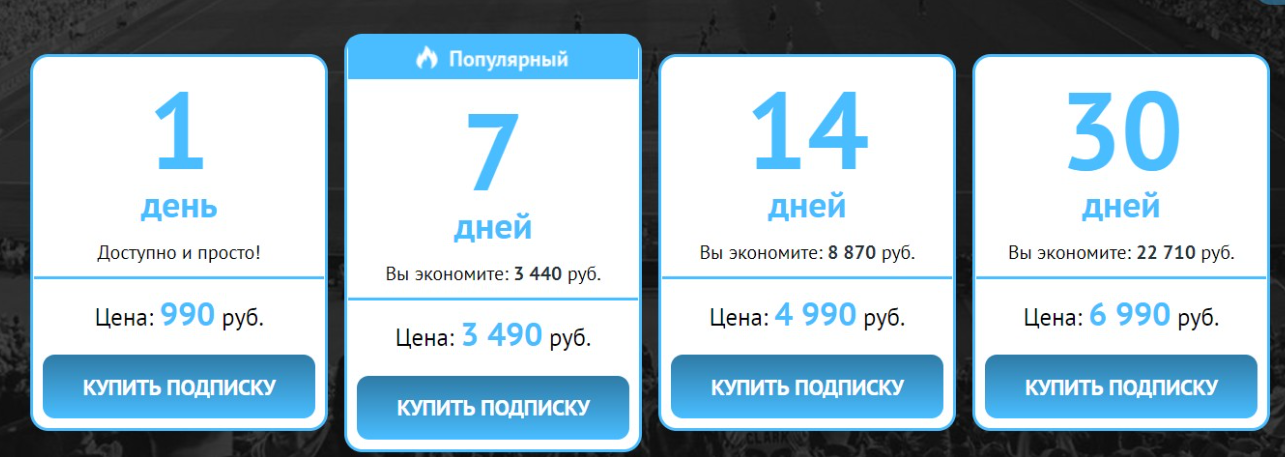 Варианты подписки