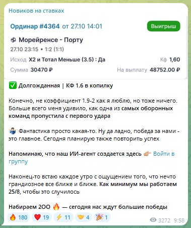 Результат прогноза Результат прогноза