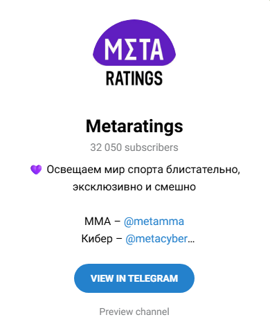 телеграмм Метарейтинг
