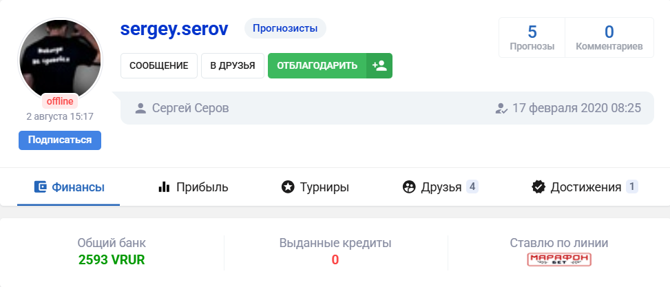 каппер Сергей Серов Ставки