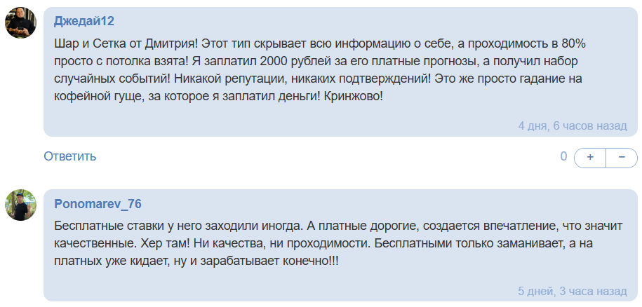 репутация Шар и сетка