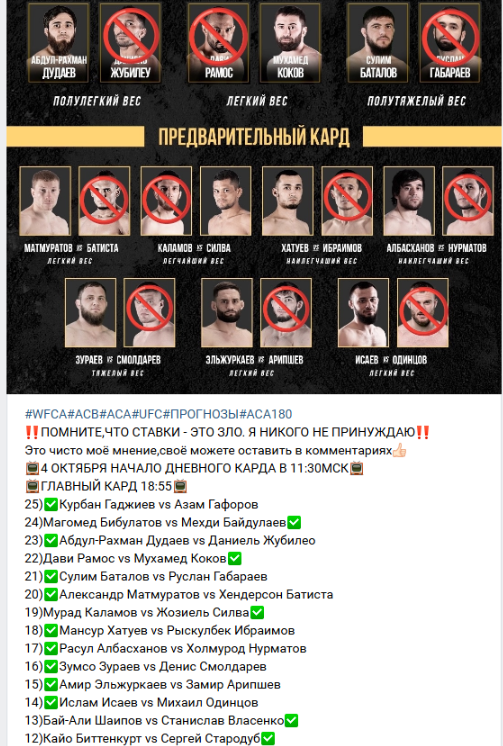 Aca Mma каппер