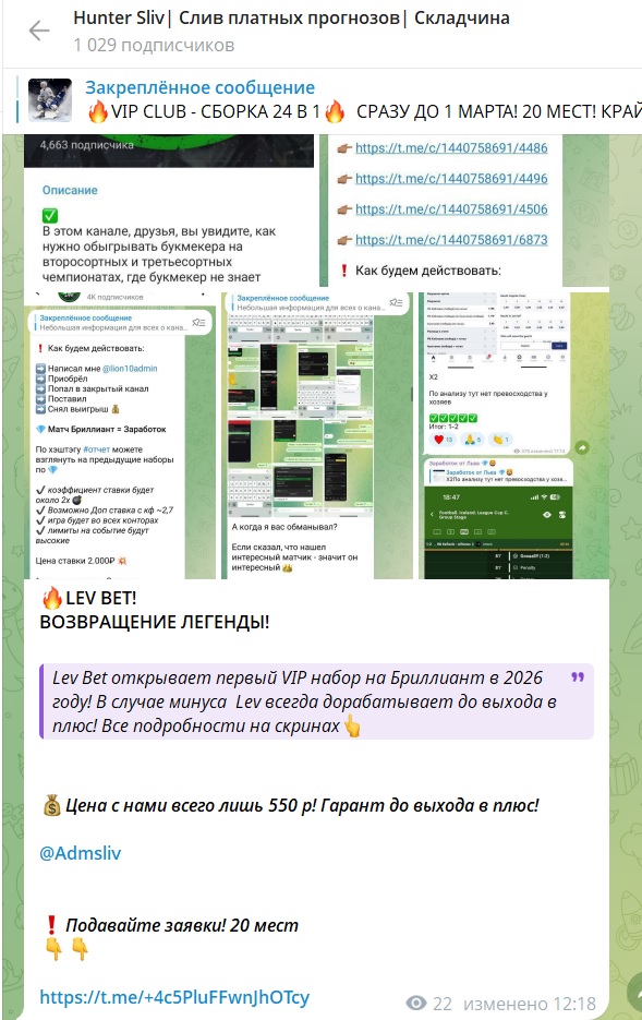 Hunter Sliv телеграмм канал