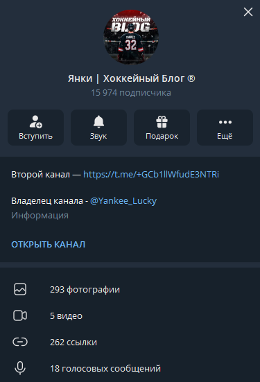 Янки Хоккейный Блог телеграмм