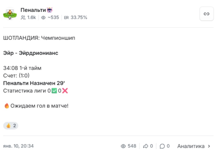 Пенальти🤖 каппер