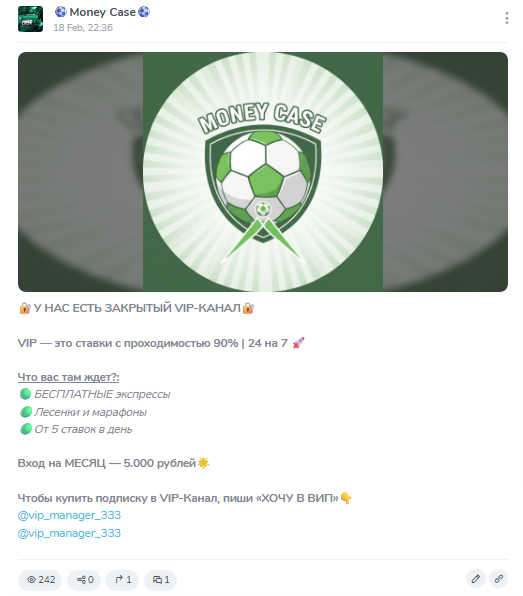 телеграмм ⚽️Money Case⚽️ Chat